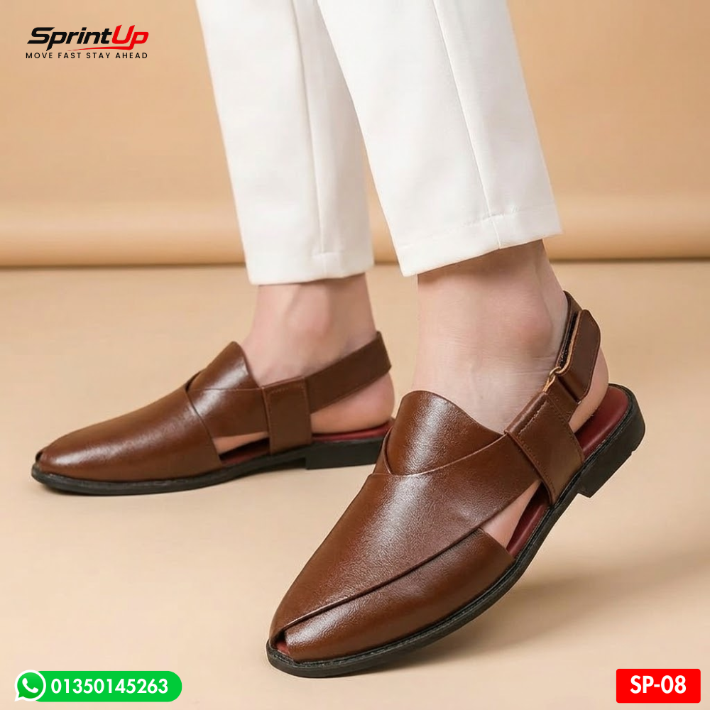 100% Original Leather Premium Quality Men’s Kabli Shoe SP-08 CHOCOLATE
